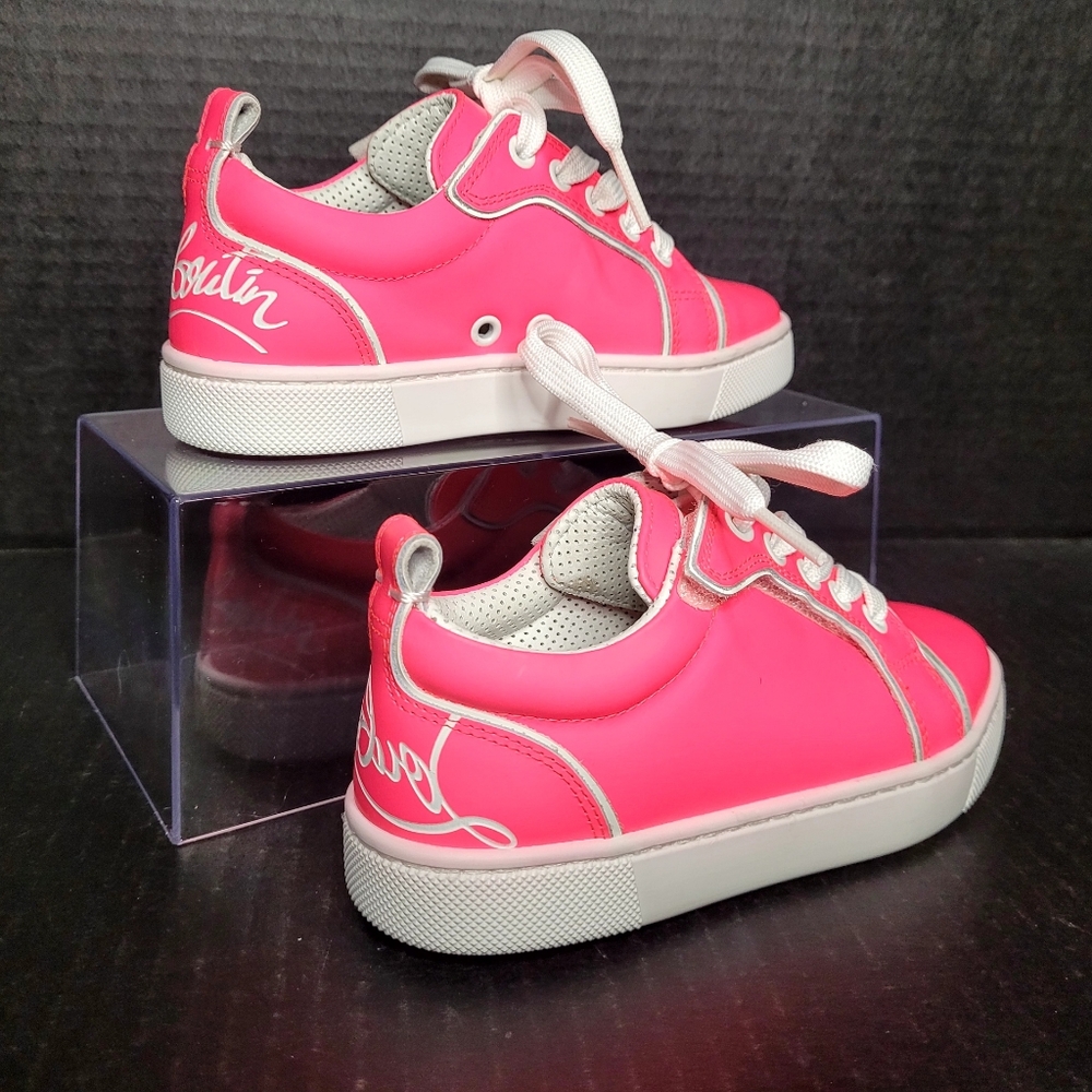 Pink Christian Louboutin Girls Child Sneakers Size 29 - Picture 13 of 16